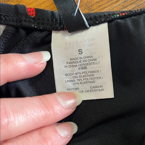 NWT Madewell Tie Front Top Fresh Strawberries Bikini - High-Waited Bottom  -S - Picture 15 of 16